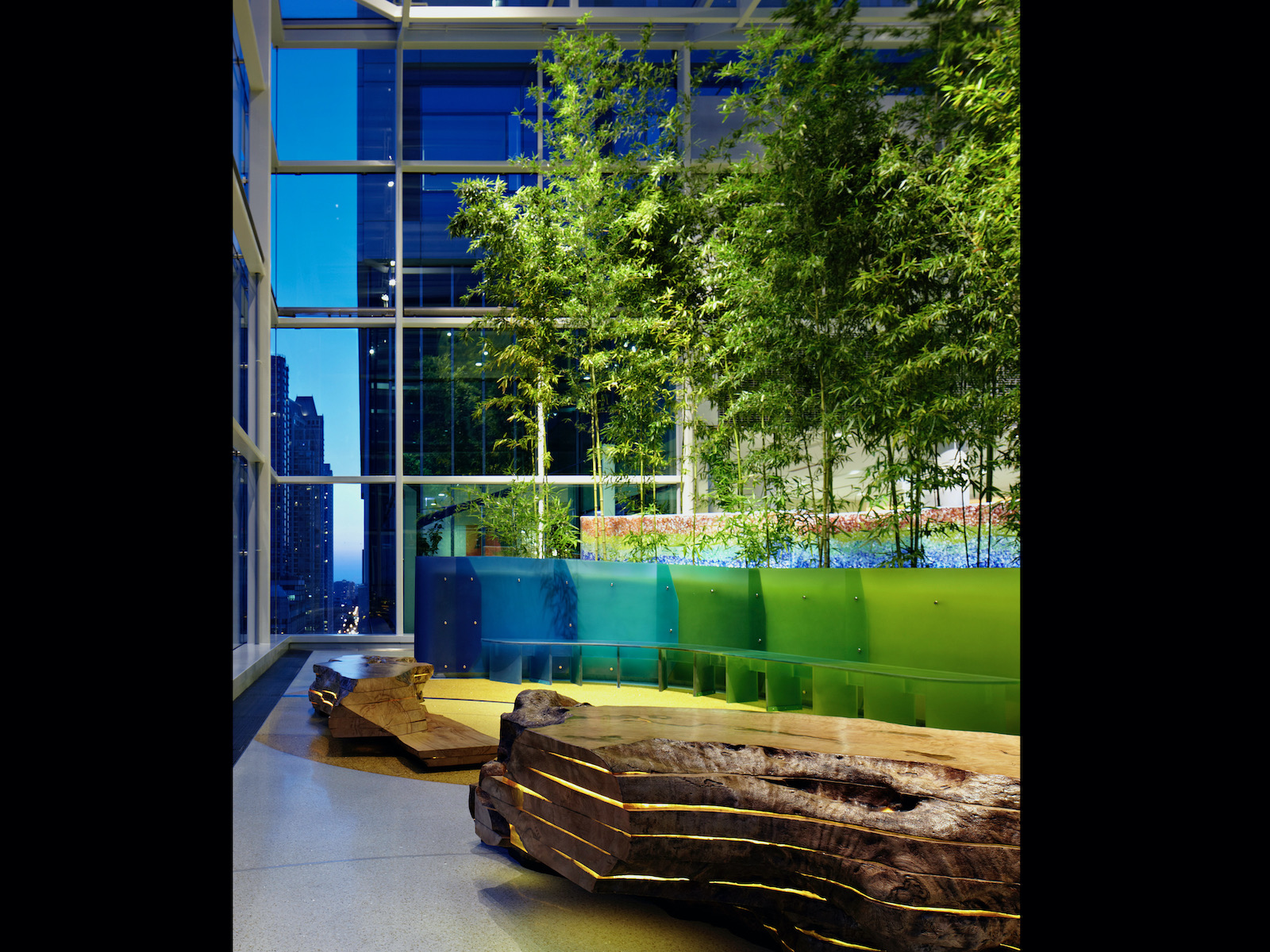 Chicago Childrens Hospital FRP Panels for Colorful Sky Garden - Ctek engineering, fabrication